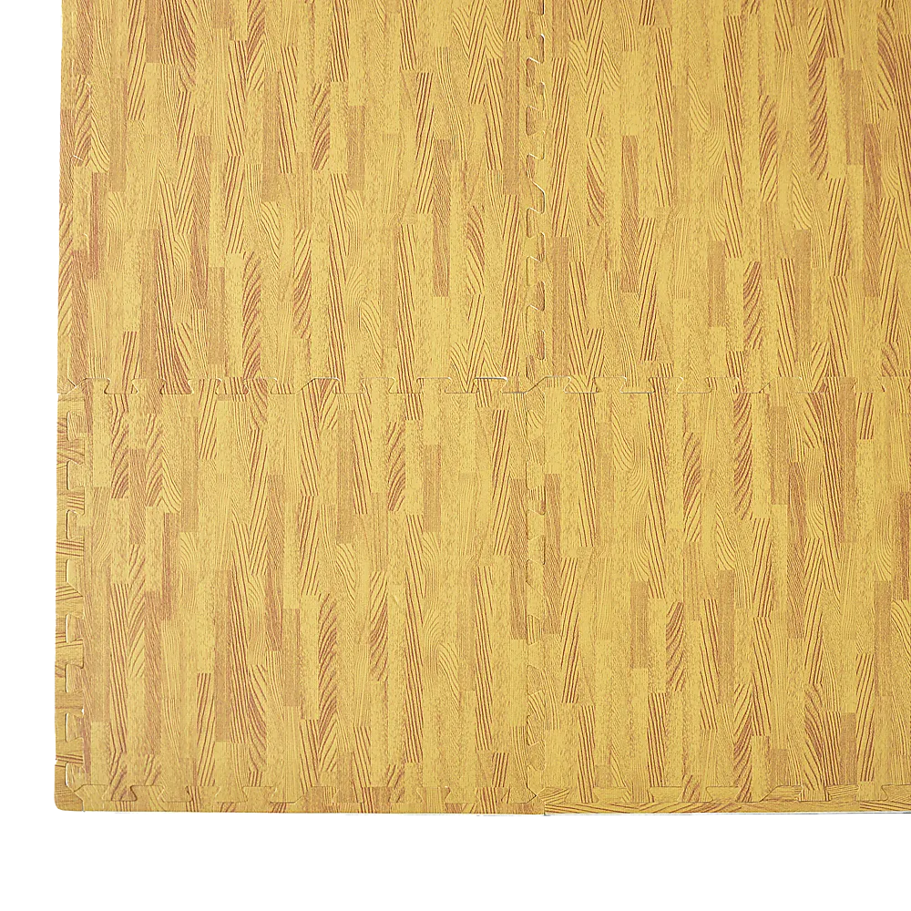 12 Interlocking EVA Foam Gym Floor Mats, 1cm Thick, Wood