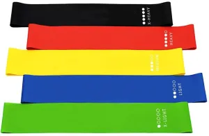 24-inch | Set of 5 Bands for Physical Therapy | Stretching | Home Fitness | Yoga