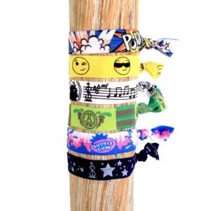 6 Pack Pop Culture Print Hair Ties