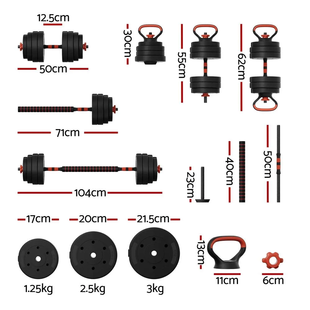 7-in-1 40kg Adjustable Weight Set for Home Gym - Everfit