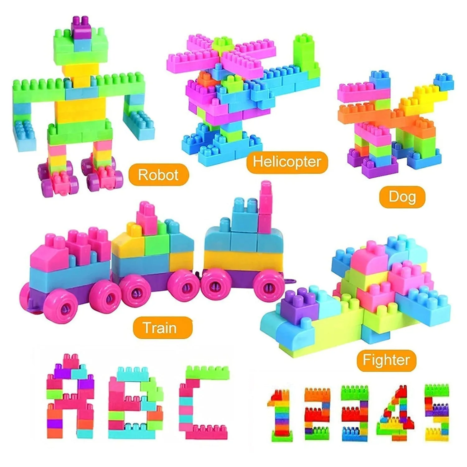 8076 100pc Building Blocks Early Learning Educational Toy for Kids