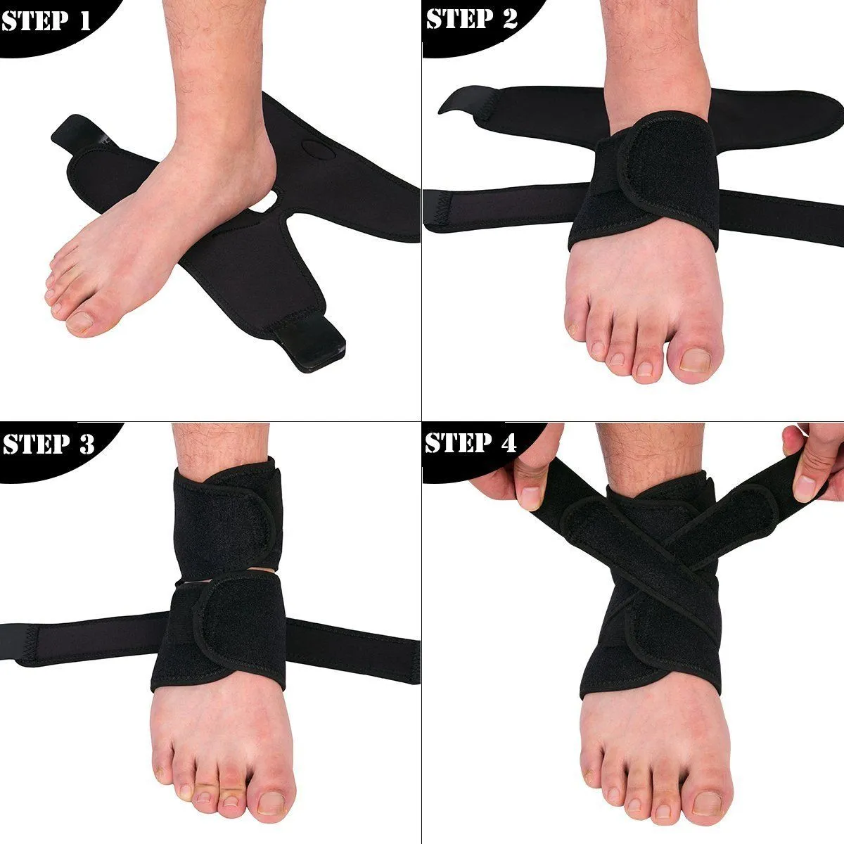 Ankle Brace Stabilizer with Adjustable Support Straps