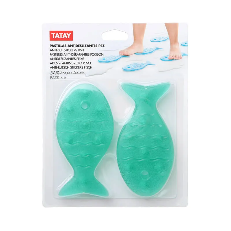 Anti-slip Bathroom Floor Stickers Fish Turquoise