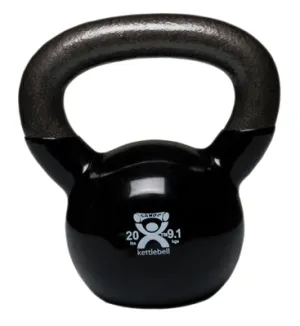 CanDo vinyl-coated kettlebell - Black - 20 lb