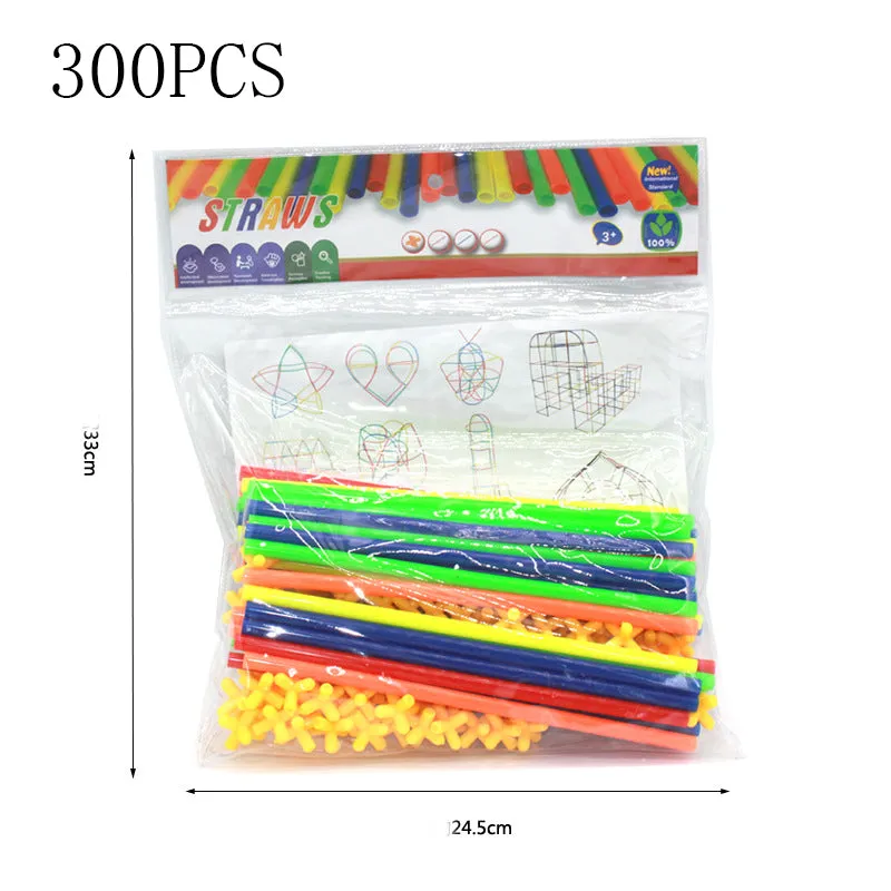 Creative 4D Straws Assembling Toy Building Blocks