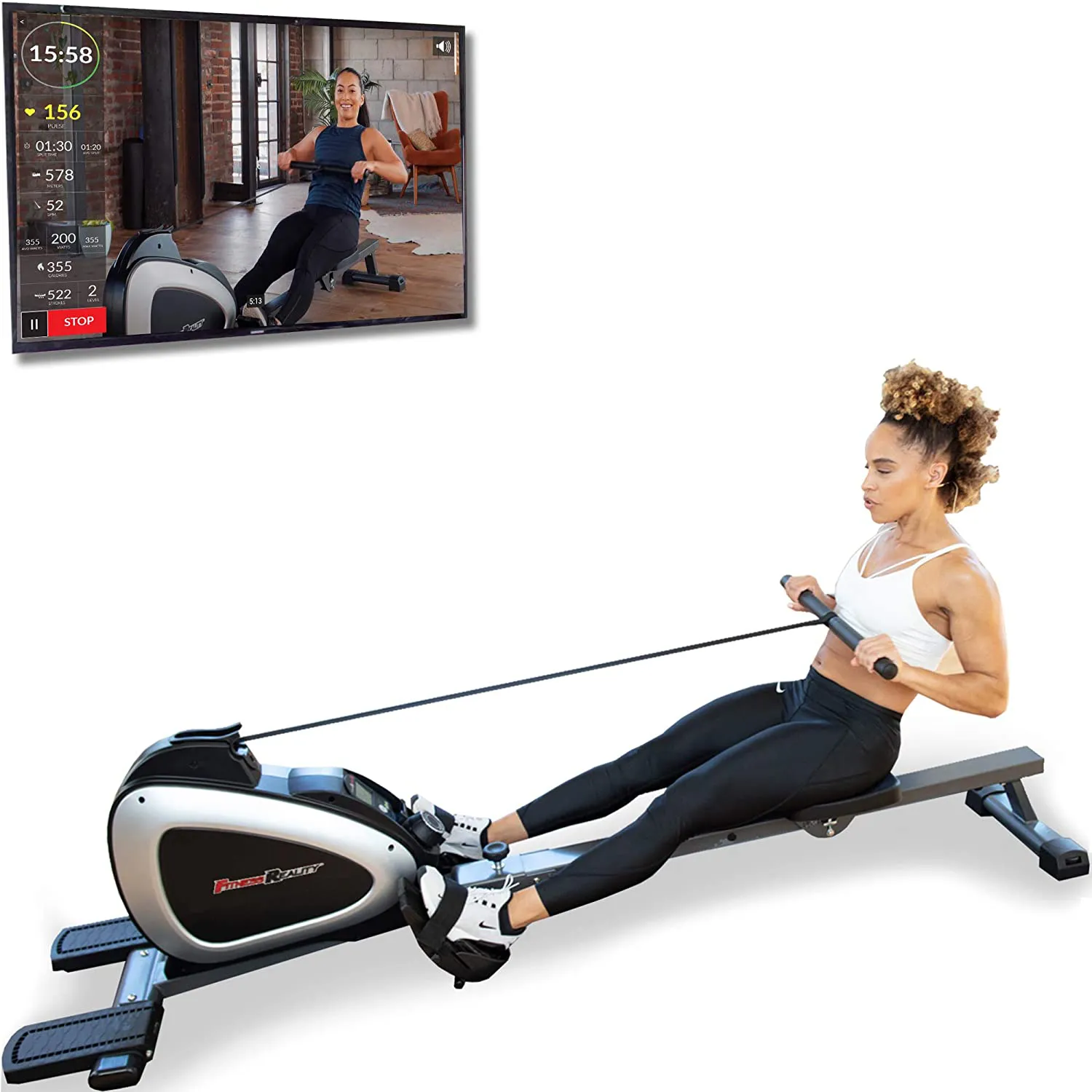 Fitness Reality 1000 Plus Bluetooth Magnetic Rowing Rower with Extended Optional Full Body Exercises