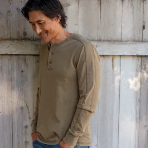 Hewitt Garment Dyed Henley - Military Olive