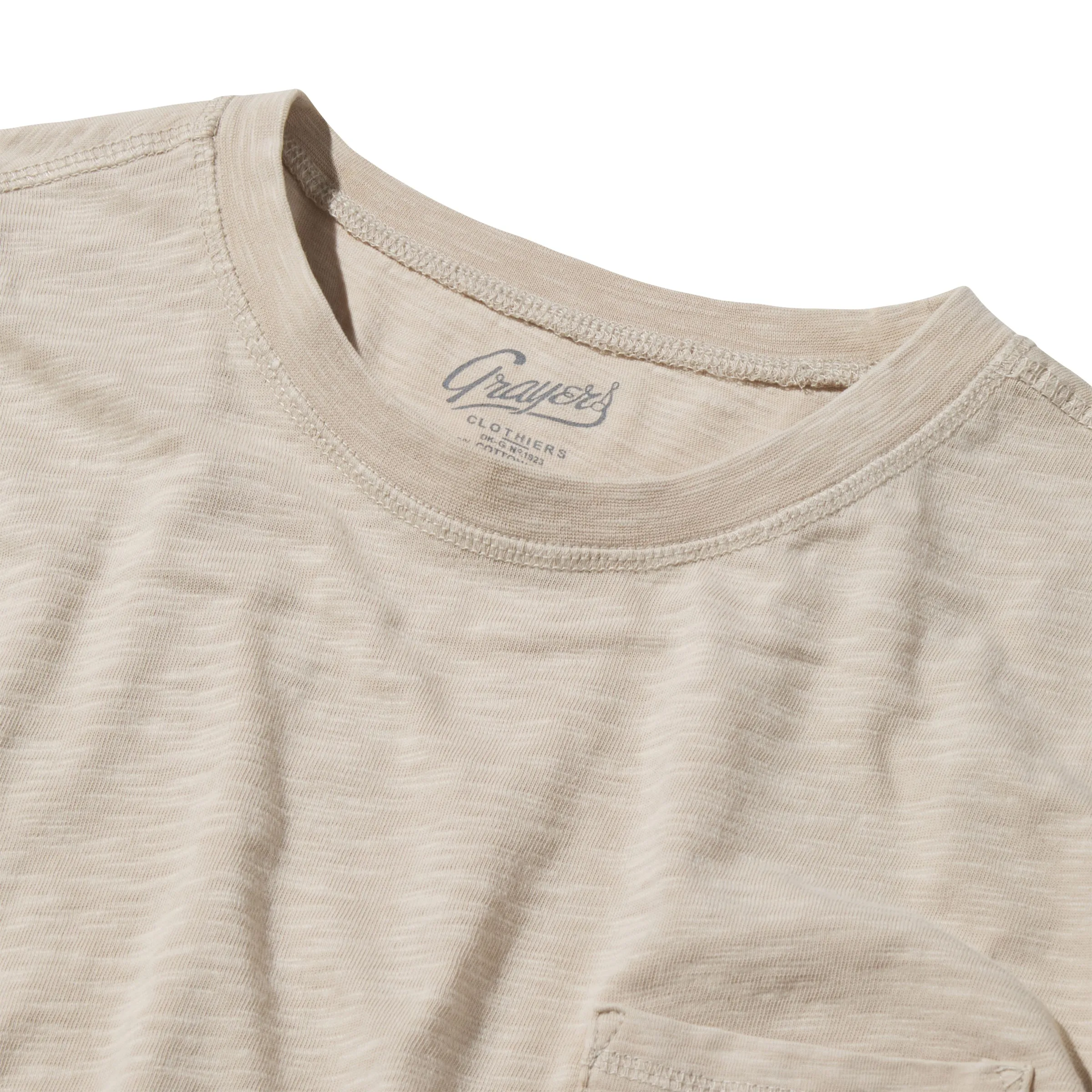 Hewitt Garment Dyed Pocket Tee - Ecru