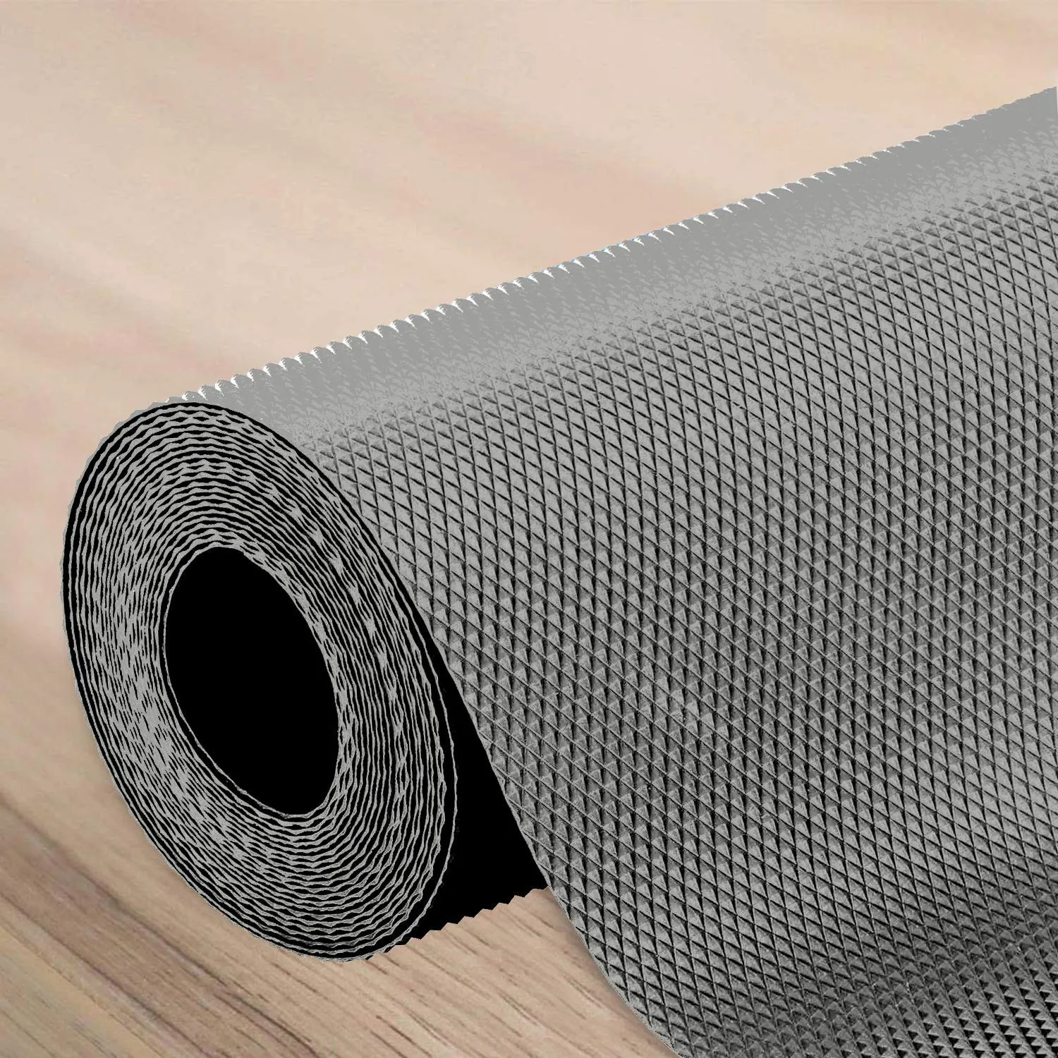 Kuber Industries Multipurpose Textured Super Strong Anti-Slip Mat Liner,Size 45X125 Cm (1.25 Meter Roll, Grey) - CTKTC40199