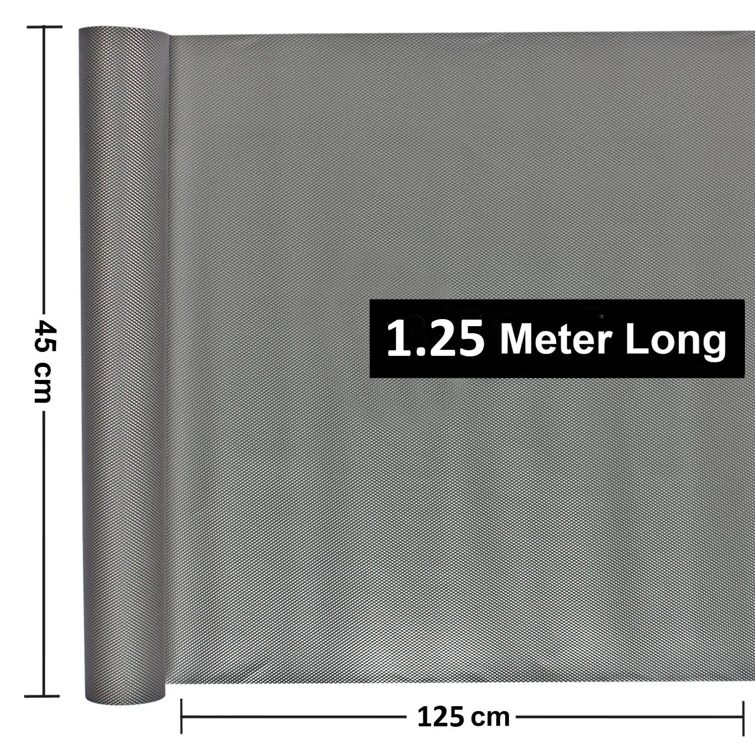 Kuber Industries Multipurpose Textured Super Strong Anti-Slip Mat Liner,Size 45X125 Cm (1.25 Meter Roll, Grey) - CTKTC40199