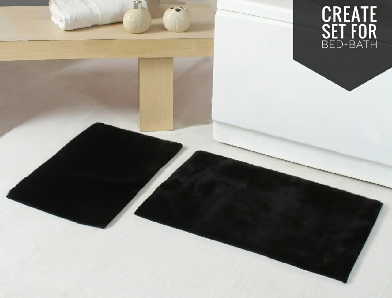 Luxury Bathroom Rug Mats, super soft anti slip bath mats, super absorbent bathroom rug -  Rabbit fur, Dark tones