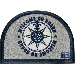 Marine Business Non-Slip WELCOME ON BOARD Half-Moon-Shaped Mat - Blue/Grey [41220]