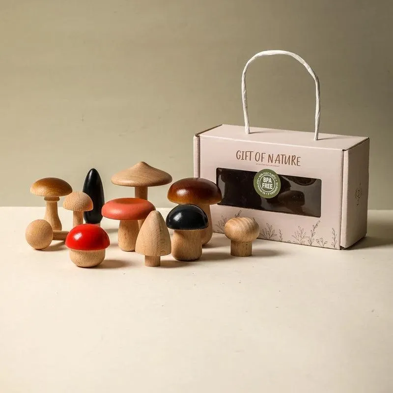 Montessori Wooden Mushroom Sorting Game