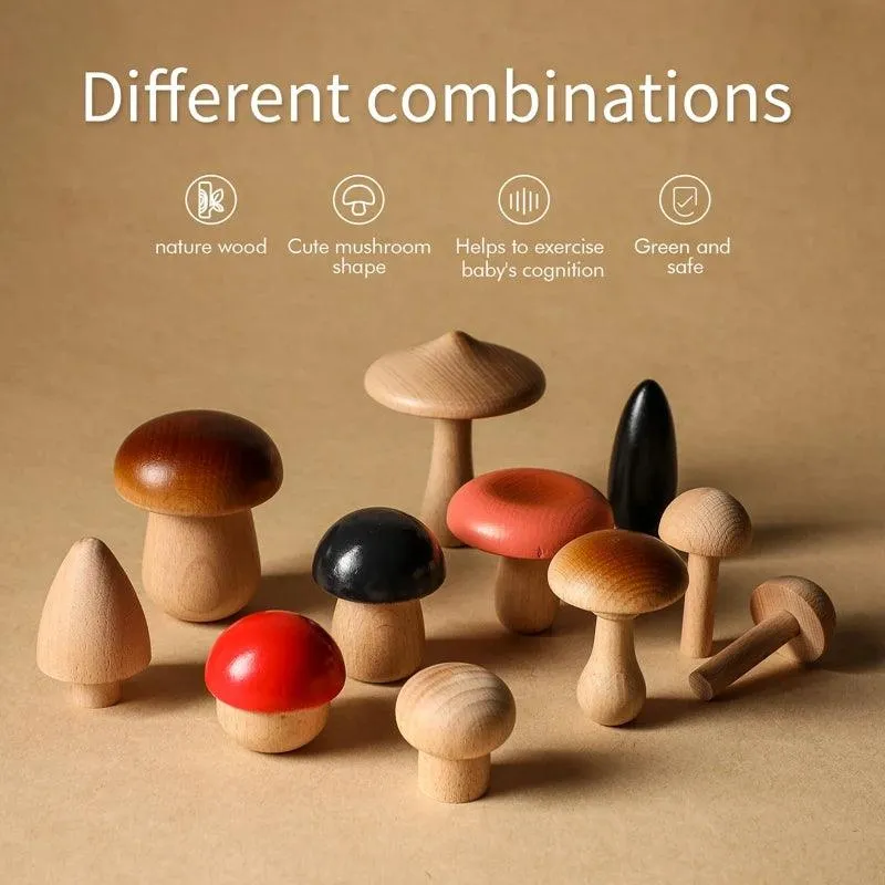 Montessori Wooden Mushroom Sorting Game