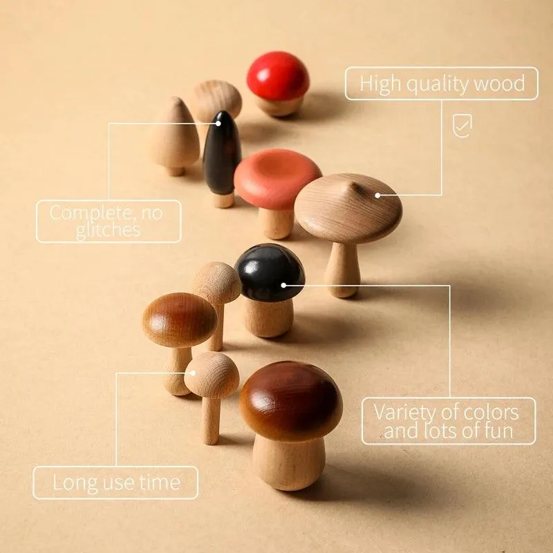 Montessori Wooden Mushroom Sorting Game