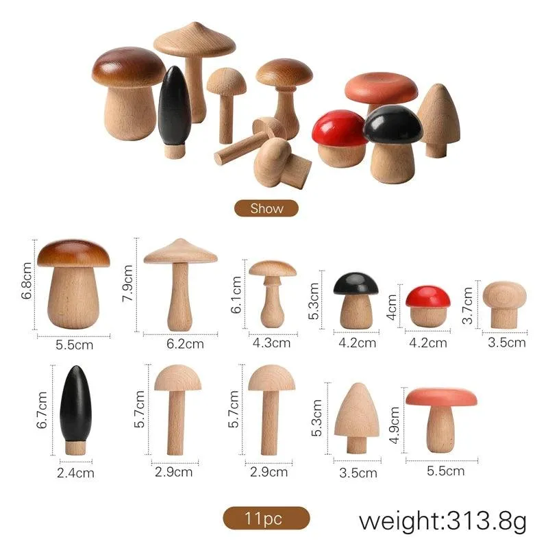 Montessori Wooden Mushroom Sorting Game