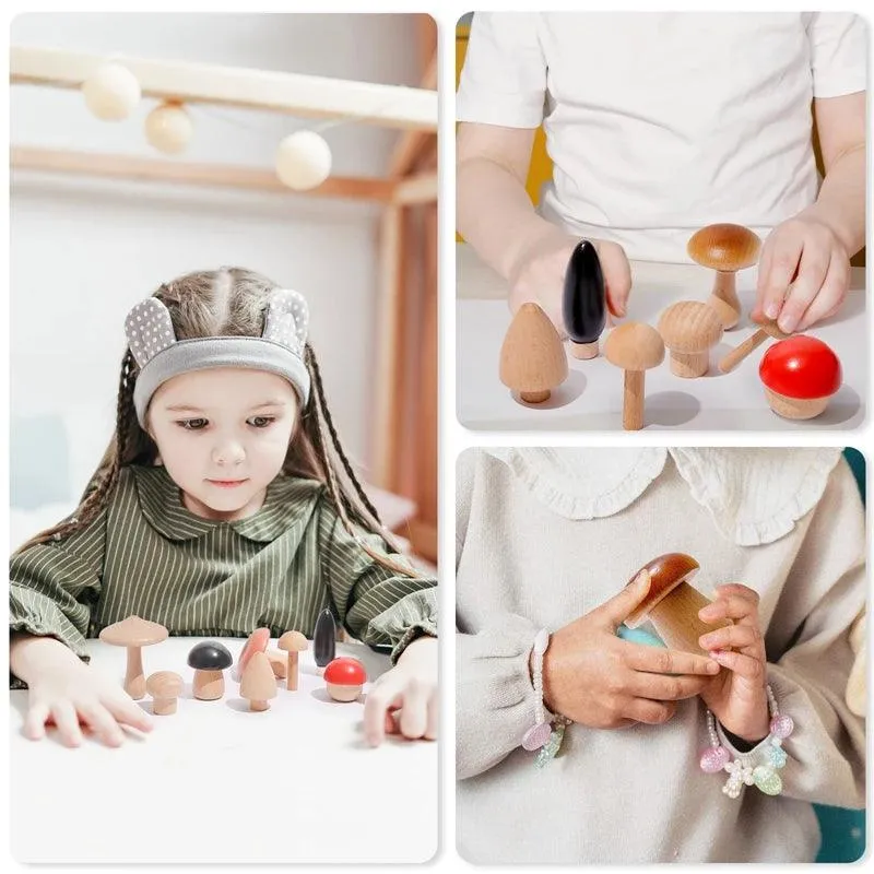 Montessori Wooden Mushroom Sorting Game