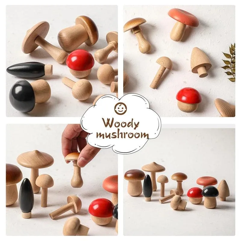 Montessori Wooden Mushroom Sorting Game