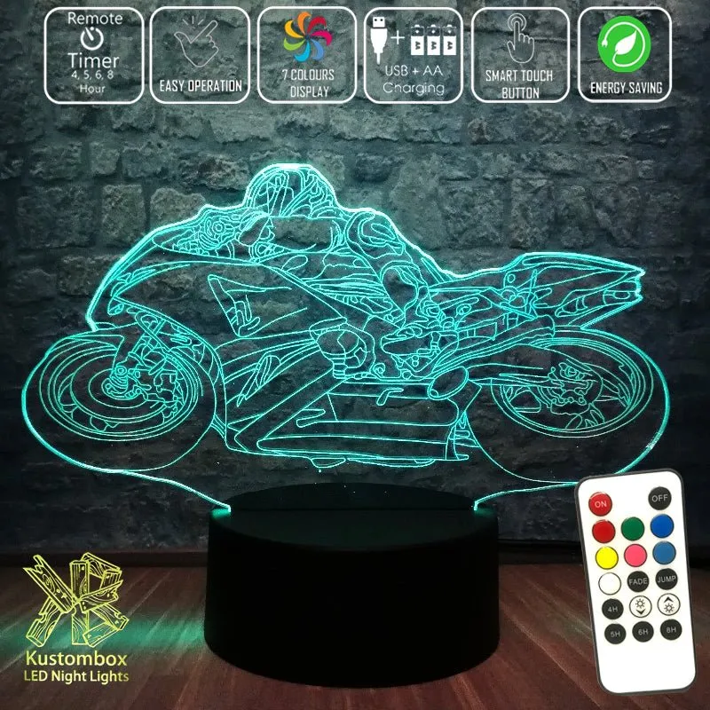 Moto GP Racing Motorbike 3D LED Night Light Lamp