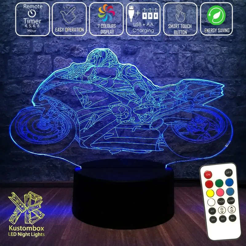 Moto GP Racing Motorbike 3D LED Night Light Lamp