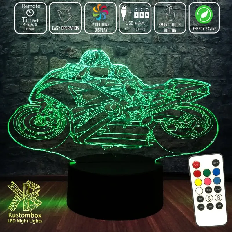 Moto GP Racing Motorbike 3D LED Night Light Lamp