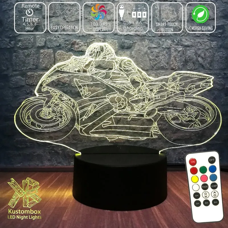 Moto GP Racing Motorbike 3D LED Night Light Lamp