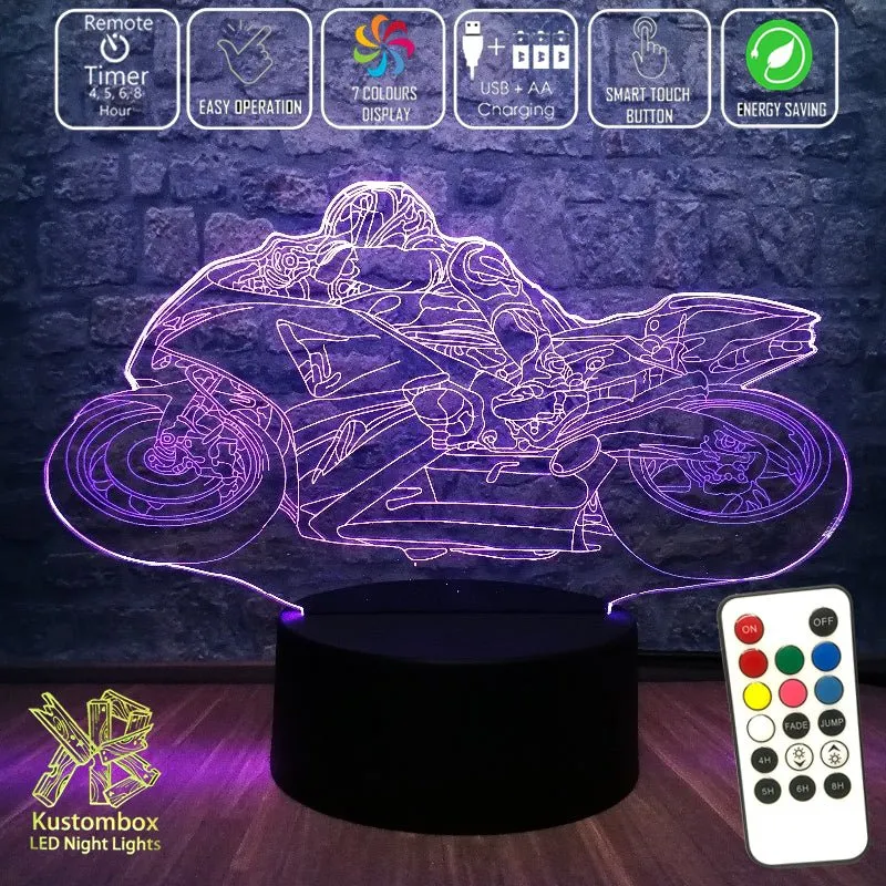 Moto GP Racing Motorbike 3D LED Night Light Lamp