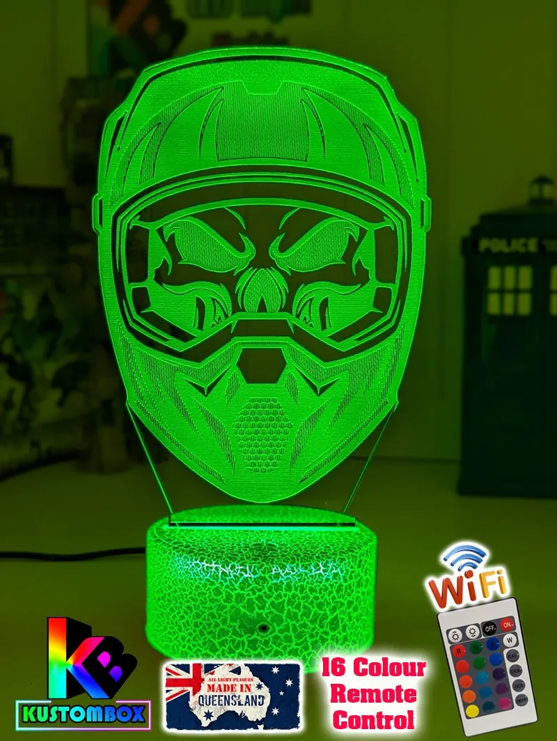 Motocross Dirtbike Motorbike Helmet 3D LED Night Light Lamp