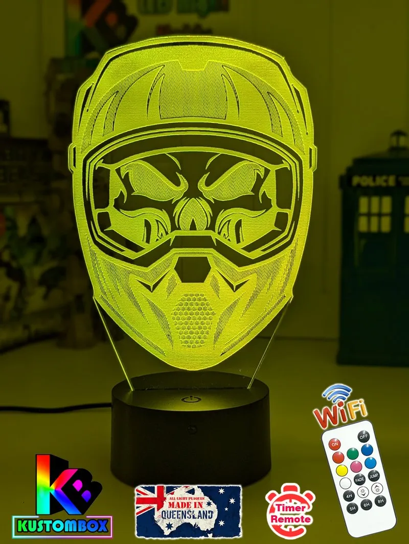 Motocross Dirtbike Motorbike Helmet 3D LED Night Light Lamp