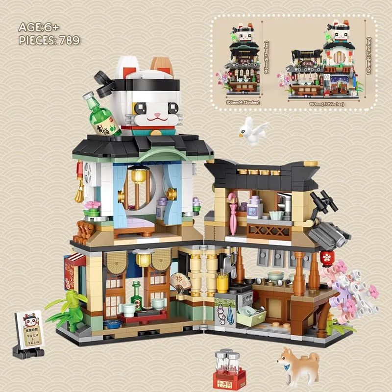 New LOZ Creative Sea Fish Food House Model Building Block MOC Retail Store With Figure Dolls Bricks Sets Boys Toys Kids Gifts