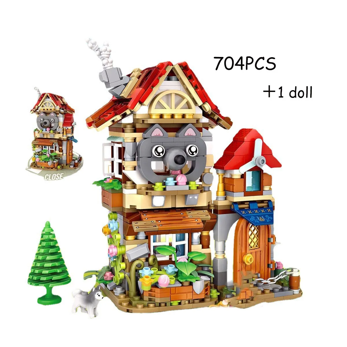 New LOZ Creative Sea Fish Food House Model Building Block MOC Retail Store With Figure Dolls Bricks Sets Boys Toys Kids Gifts