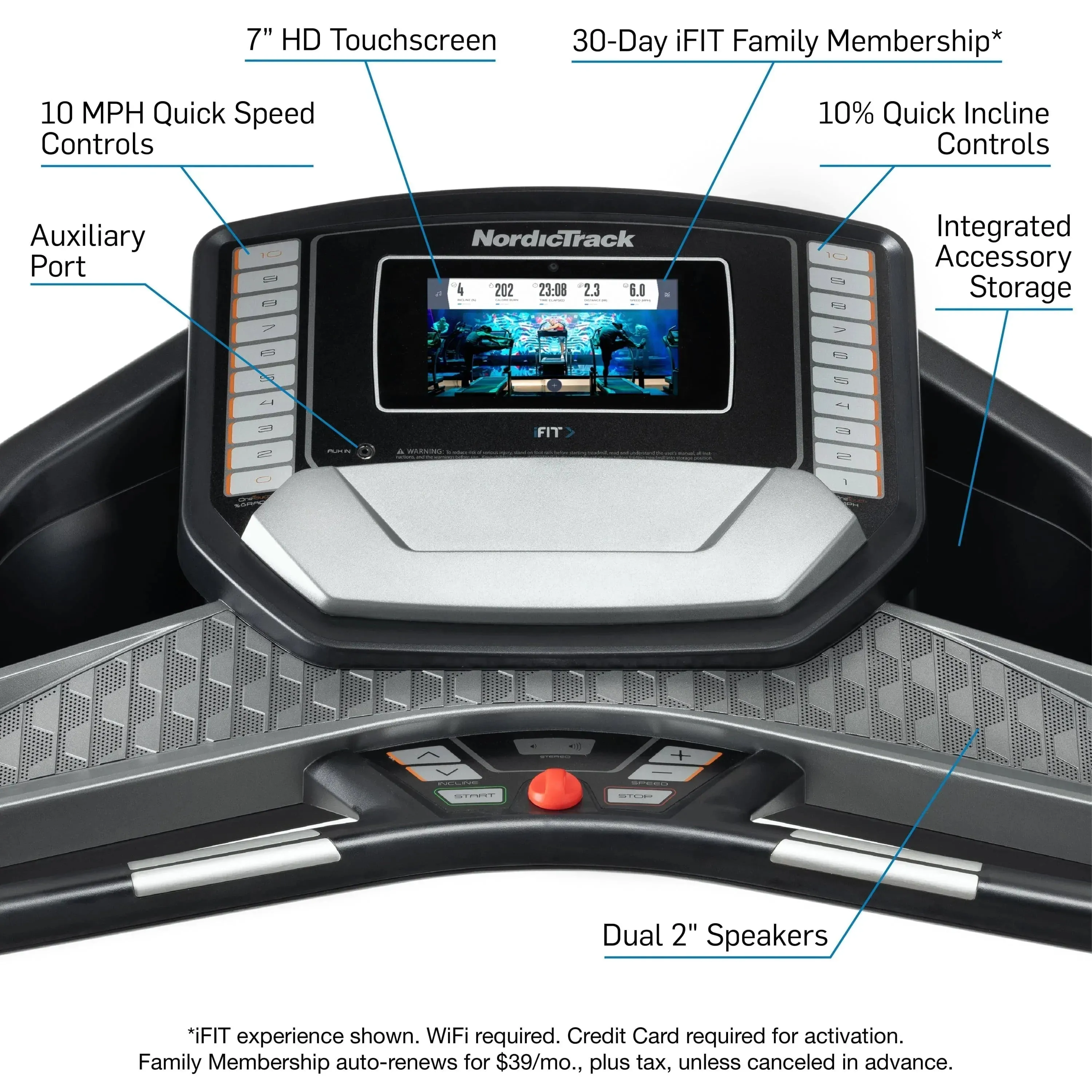 Nordic Track C 700 Folding Treadmill with 7” Interdraft Touchscreen