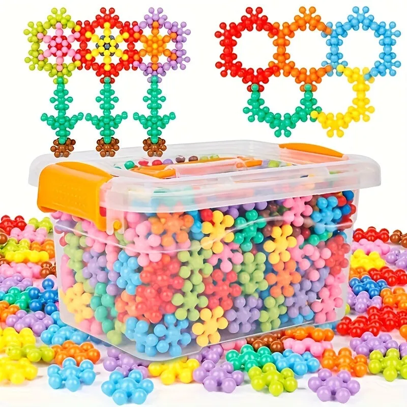 Plum Blossom 3D Snowflake Building Blocks Set  Educational Toy