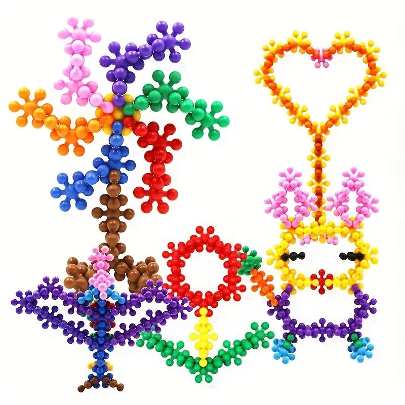 Plum Blossom 3D Snowflake Building Blocks Set  Educational Toy