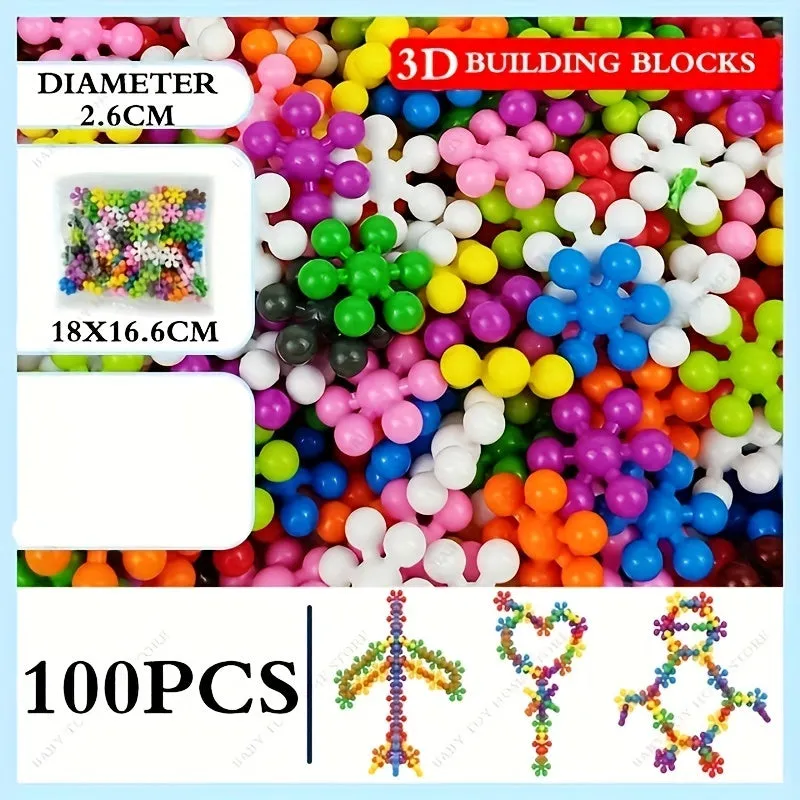 Plum Blossom 3D Snowflake Building Blocks Set  Educational Toy