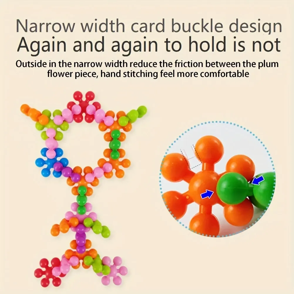 Plum Blossom 3D Snowflake Building Blocks Set  Educational Toy