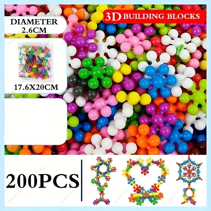 Plum Blossom 3D Snowflake Building Blocks Set  Educational Toy