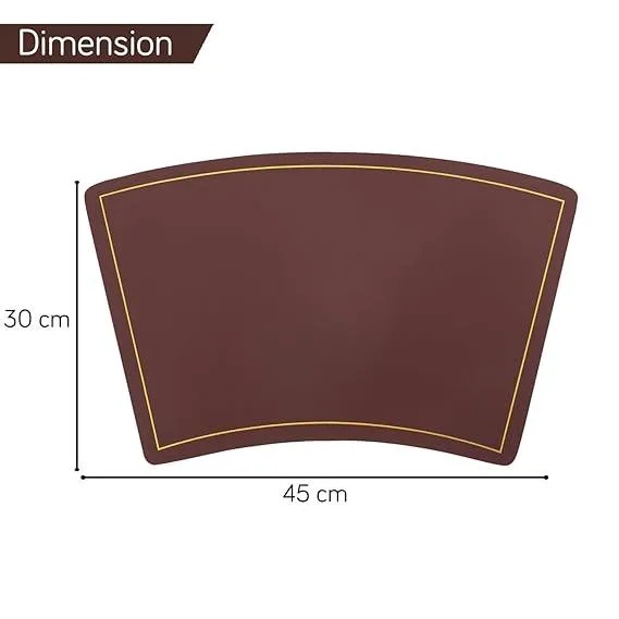 Premium Faux Leather Dining Table Mats, Deep Brown