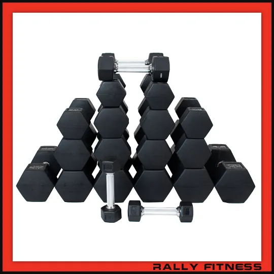 Rally Fitness® Virgin Rubber Hex Dumbbell Sets