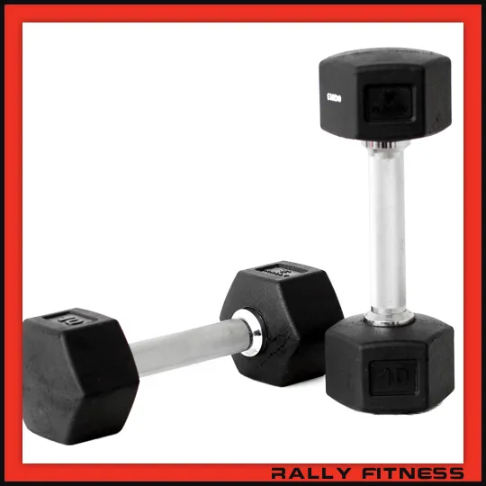 Rally Fitness® Virgin Rubber Hex Dumbbell Sets