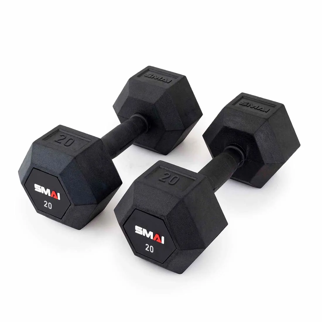 Rubber Hex Dumbbell Set 5lb-50lb (Pairs) with Storage Rack