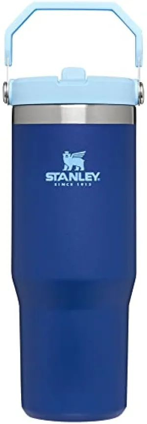 Stanley IceFlow Stainless Steel Tumbler with Straw - Vacuum Insulated Water Bottle for Home, Office or Car - Reusable Cup with Straw Leakproof Flip - Cold for 12 Hours or Iced for 2 Days (Lapis)