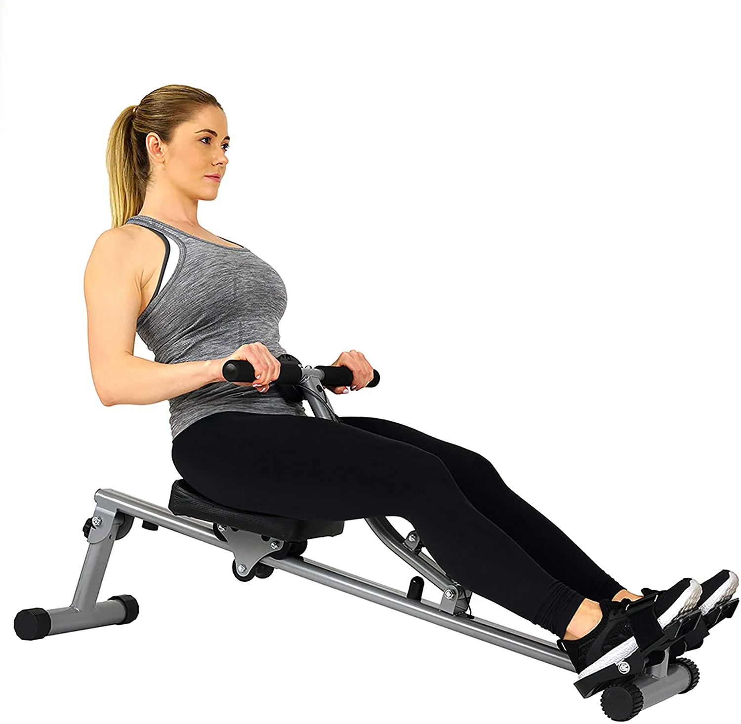 Sunny Health & Fitness SF-RW1205 Rowing Machine Rower with 12 Level Adjustable Resistance, Digital Monitor and 220 LB Max Weight