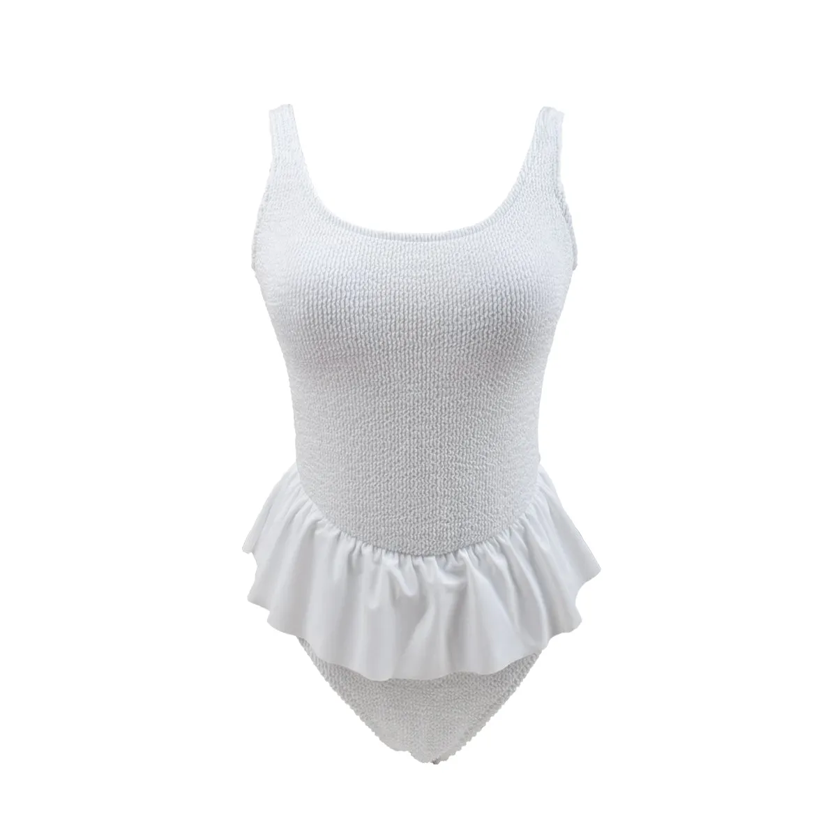 White One Piece Swimsuit with Ballerina Tulle