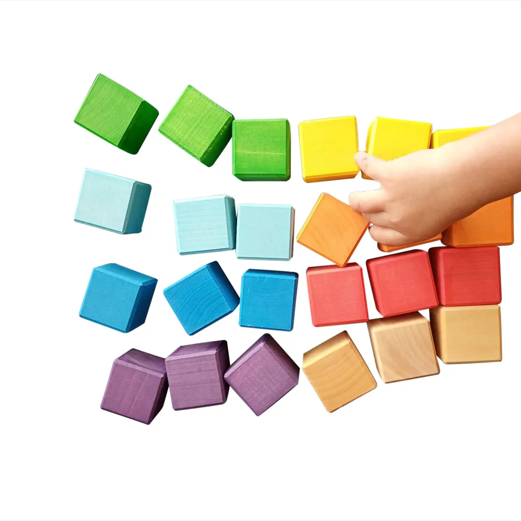 Wooden Building Blocks - Rainbow